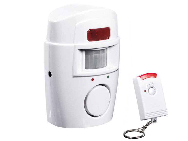 Gehe zu Vollbildansicht: EASYmaxx Security Bewegungsmelder mit Alarmsignal, 2 Stück, mit Fernbedienung - Bild 1