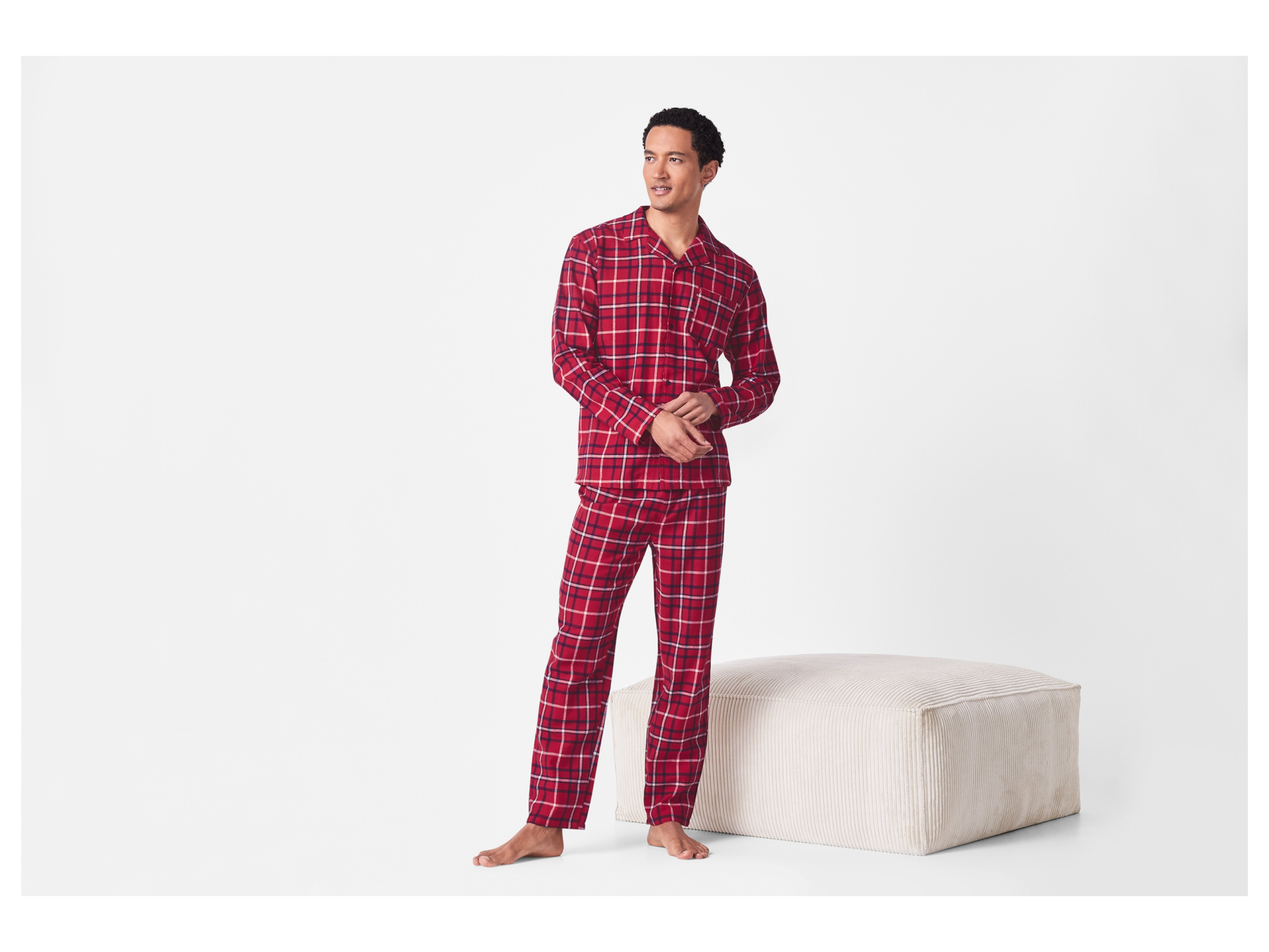 Thumbnail - esmara Men Herren Flanell-Pyjama (Rot, L (52/54))