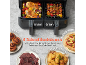 Doppel-Heißluftfritteuse mit 8 Schnellfunktionen: Braten, Grillen, Backen, Dörren, Aufwärmen, Heißluft Frittieren