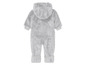 Grauer Baby-Overall mit Kapuze