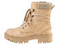 Beige Schnürstiefeletten mit dicker Sohle