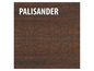 Dunkle Holzmaserung mit der Aufschrift 'PALISANDER'