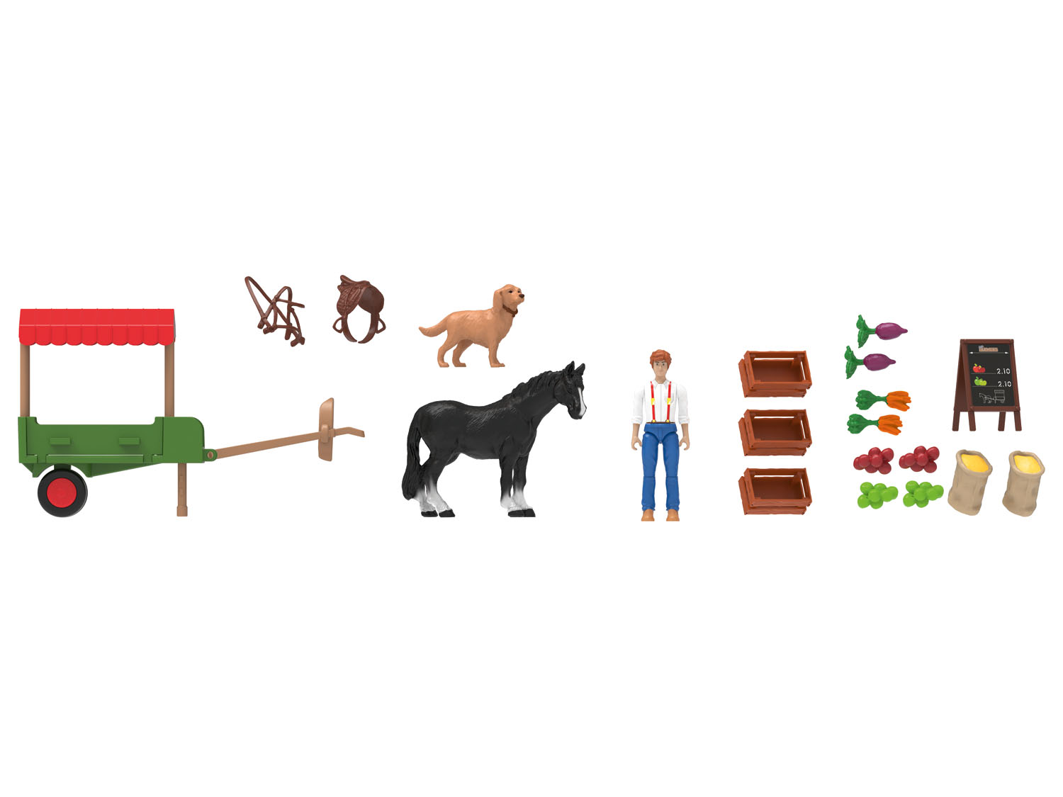 Thumbnail - Playtive Animal Adventures Figuren Set M (Bauernhof - Marktstand)