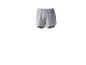 Graue Herren-Sportshorts mit integrierter schwarzer Leggings.