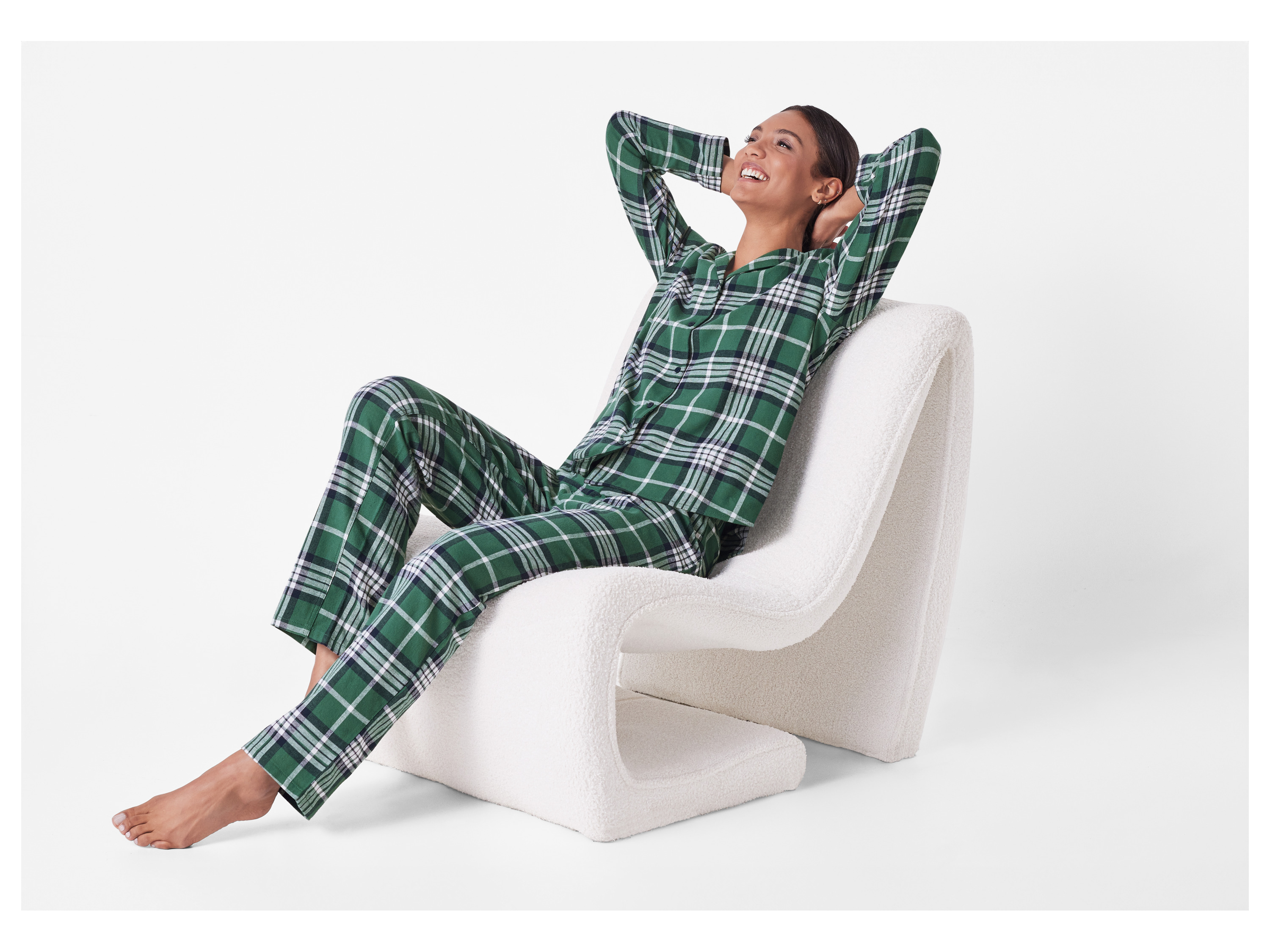Thumbnail - esmara® Damen Flanell-Pyjama (Grün, S(36/38))