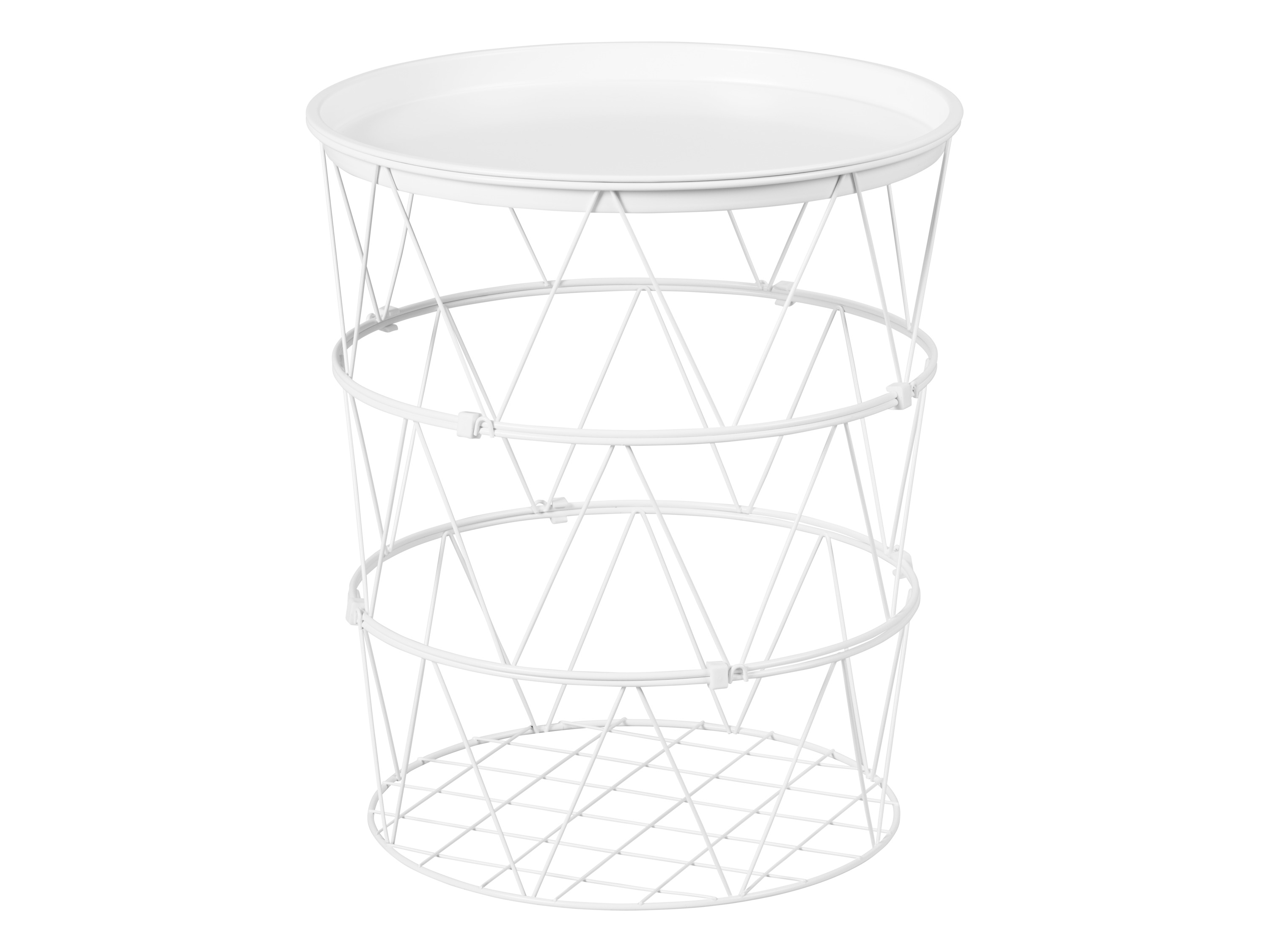 LIVARNO home Beistelltisch zerlegbar mit abnehmbarer Tischplatte Metall (Weiß)““ | weiß Material: Stahl Max. Belastung: ca. 5 kg Maße: ca. Ø 40 x 46 cm Gewicht: ca. 2,15 kg““