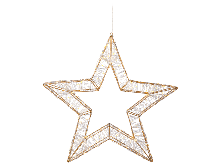 Sternförmige Weihnachtsdekoration mit warmweißen LED-Lichtern