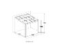 Strichzeichnung einer Pergola mit Maßen: 3900mm Breite, 2950mm Tiefe, 2330mm Fronthöhe und 2720mm Rückhöhe.