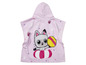 Ein rosa Bademantel mit Kapuze für Kinder mit Katzenmotiv