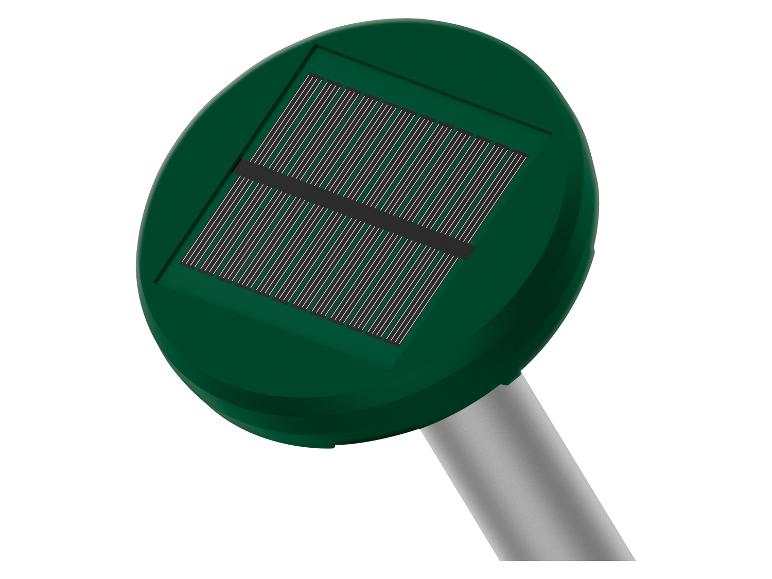 Solar Maulwurfschreck mit grünem Oberteil und Solarpanel