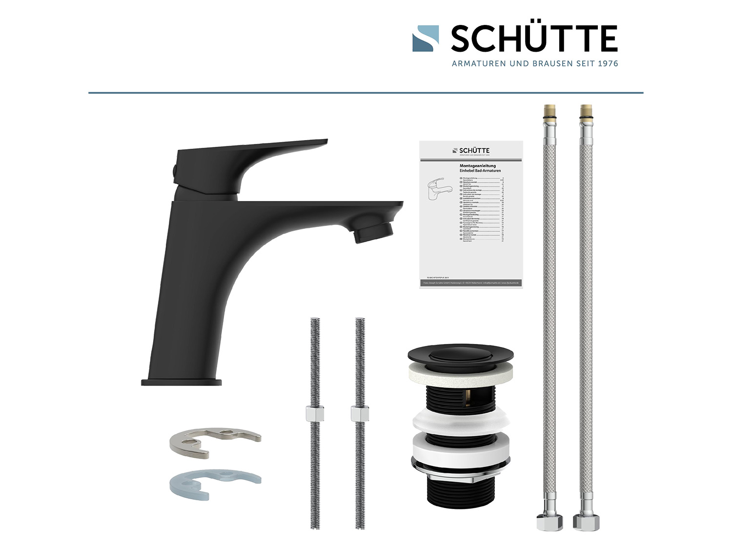 Thumbnail - Schütte Waschtischarmatur BOSTON (schwarz matt)