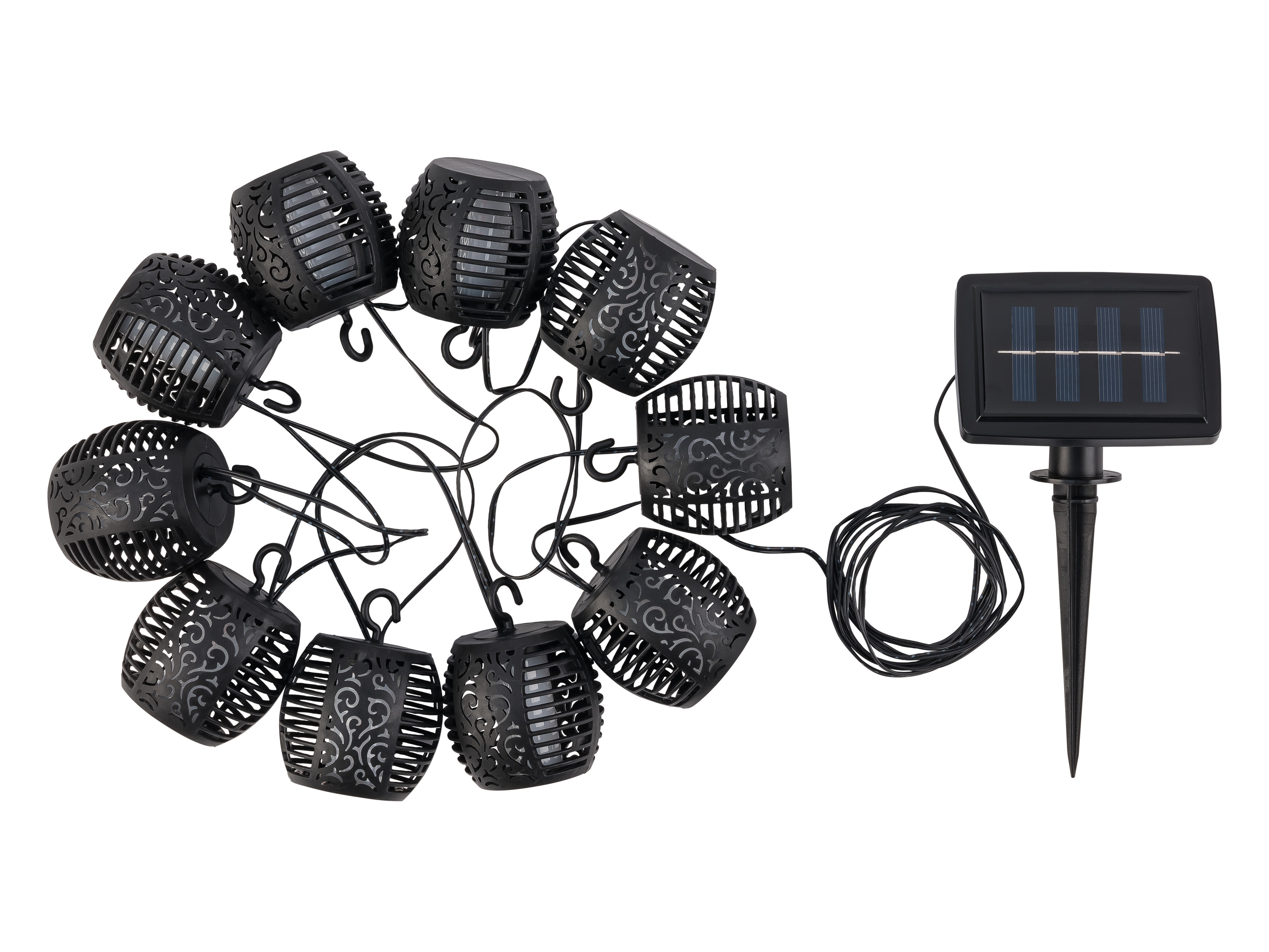 LIVARNO® Lichterkette Flammeneffekt Ball, Mini Laterne Solar 100 LED – Bild 4 von 4