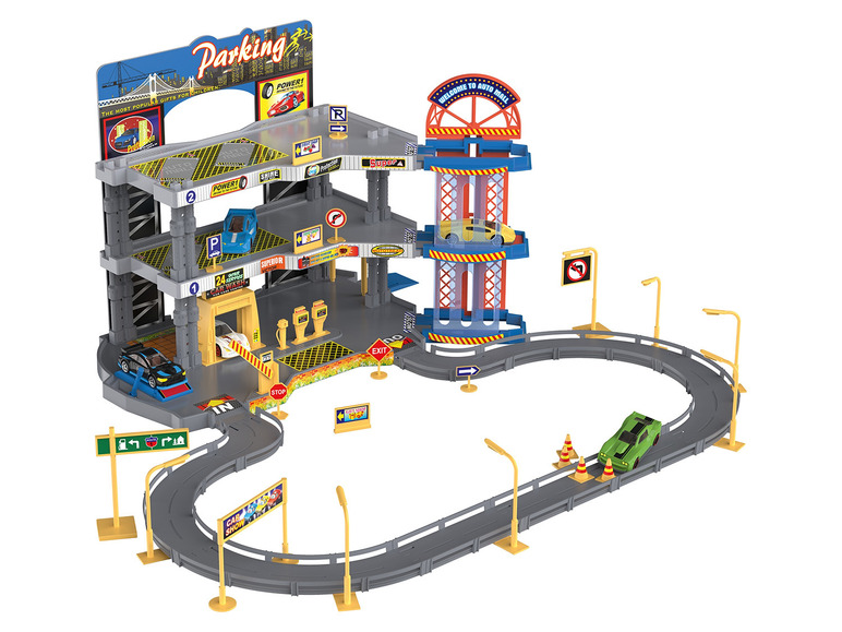 Playtive Racers City Parkhaus, mit 5 Zinkguss-Fahrzeugen | Spielzeugautos & Fahrzeuge
