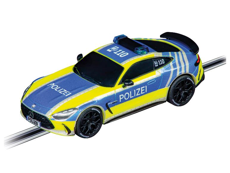Carrera Mercedes-AMG GT 'Polizei' Autorennbahn-Auto in Blau-Gelb.