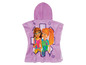Lila Bademantel mit Kapuze mit Lego Friends-Motiv.