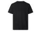 Schwarzes Kurzarm-T-Shirt, Rückansicht.