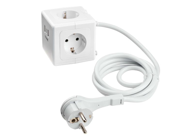 Steckdosenwürfel mit USB-Anschlüssen