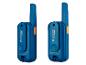 Zwei blaue Walkie-Talkies mit orangefarbenen Details und dem Text „Junior“.