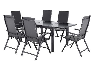 LIVARNO® Alu-Set »Houston«, 7-teilig - Ausziehtisch & 6 Klappsessel, anthrazit