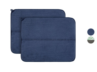 LIVARNO home Geschirr-/ Abtropfmatte, Mikrofaser, 2er Set