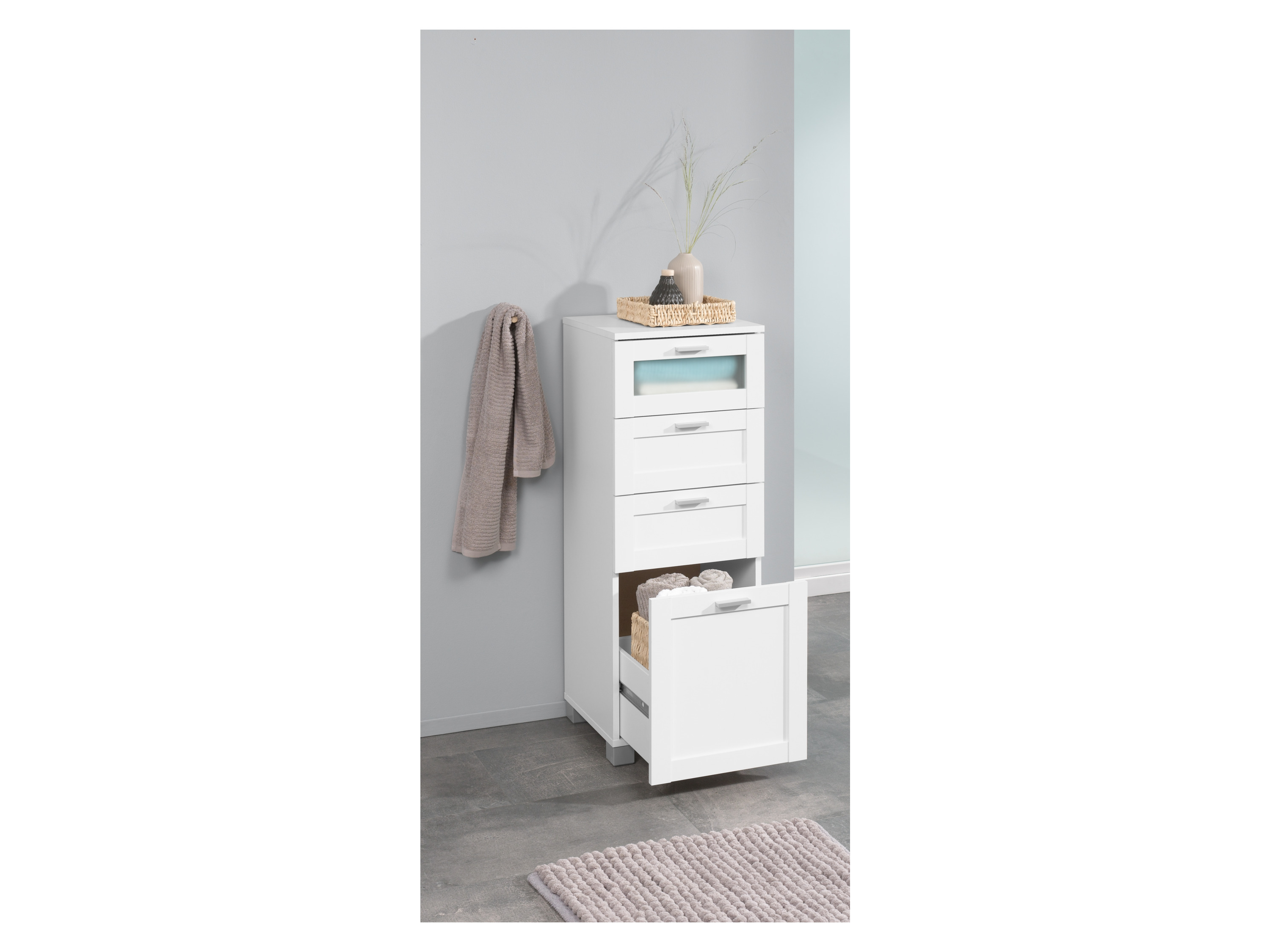 Thumbnail - LIVARNO home Bad-Seitenschrank »Basel«, mit 4 Schubladen