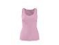Rosa geripptes Damen-Tanktop mit Größenetikett am Hals.