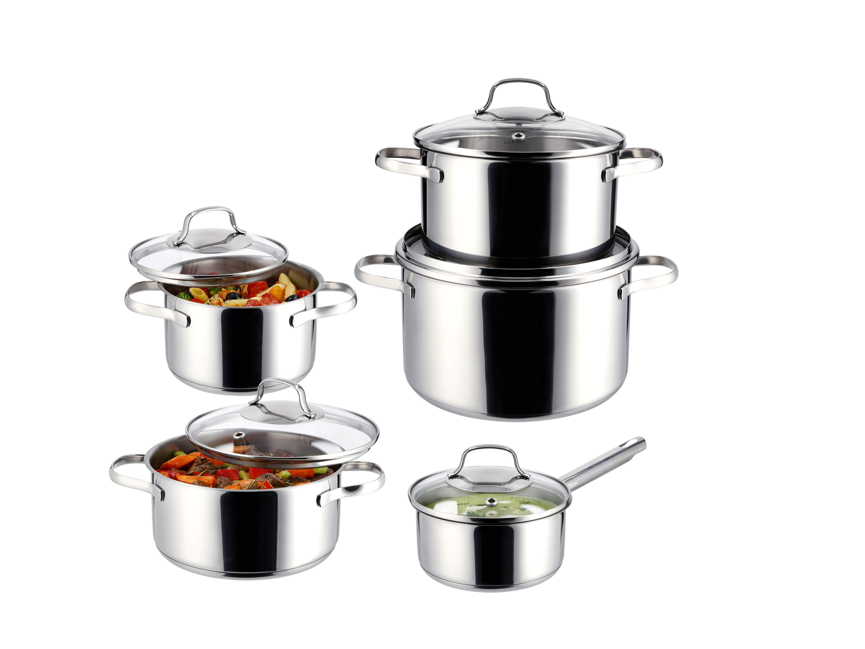 Thumbnail - SILVERCREST® Premium-Topf-Set 5-teilig (Glasdeckel)