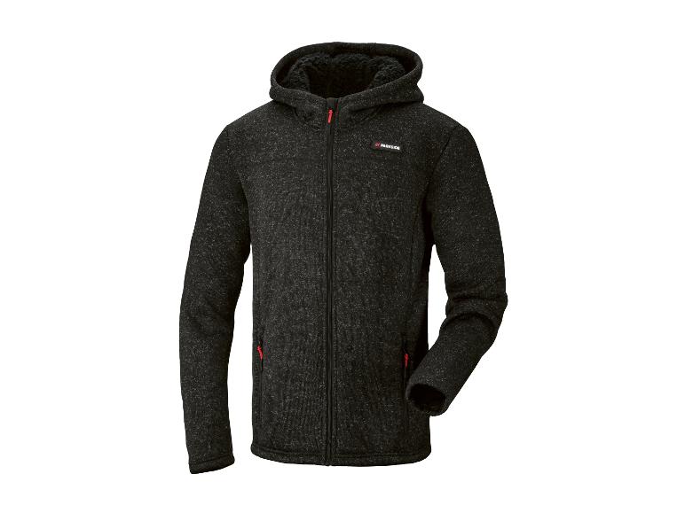 Herren melierte Fleece-Kapuzenjacke mit Reißverschluss