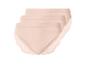 Dreierpack beigefarbene Damen-Slips mit Spitzendetails.