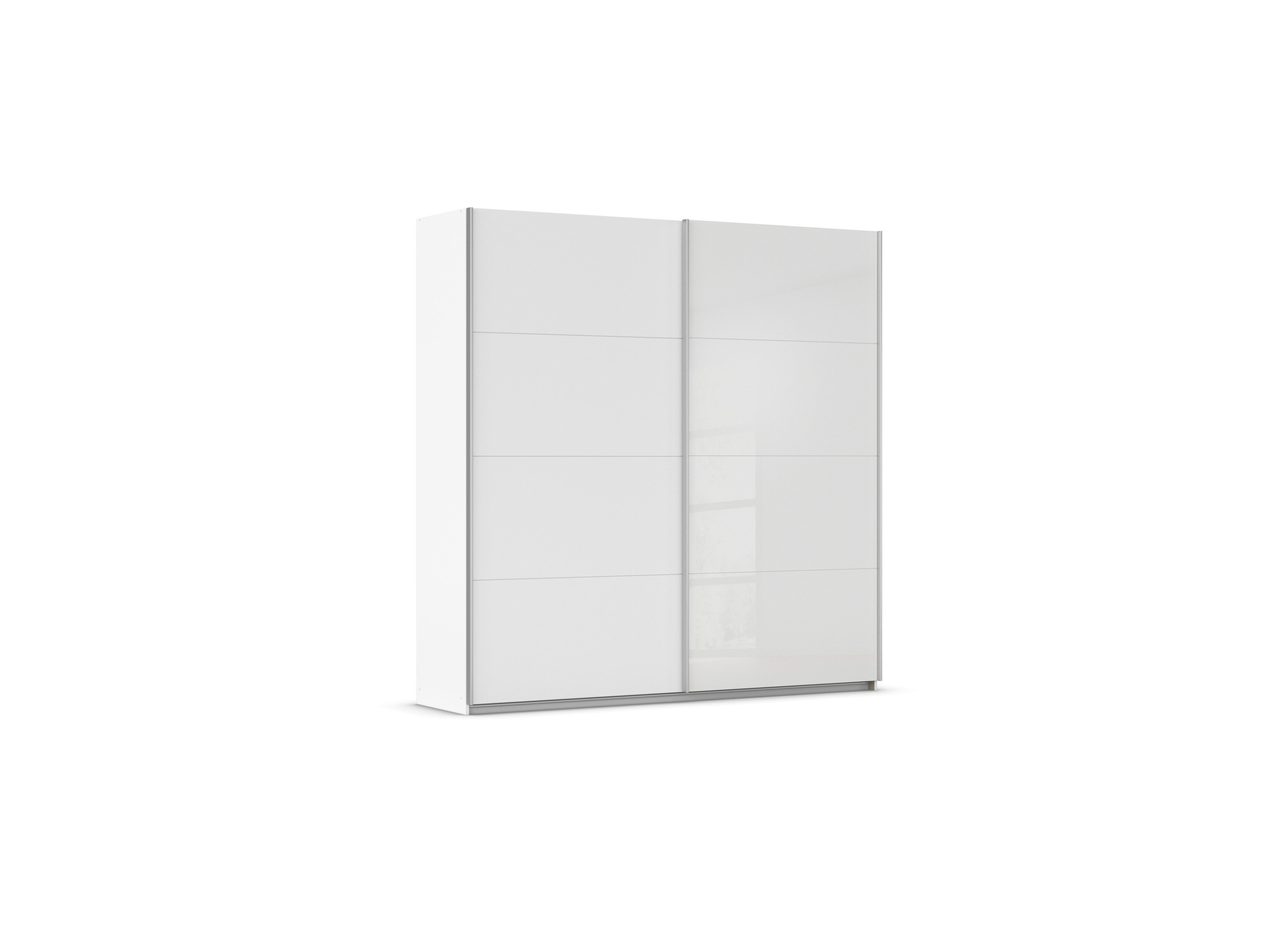 Thumbnail - rauch ORANGE Quadra Schwebetürenschrank mit Glaselementen (Classic-Zubehör, Korpus:Weiß, Glas:Weiß, 226 x 230 cm)