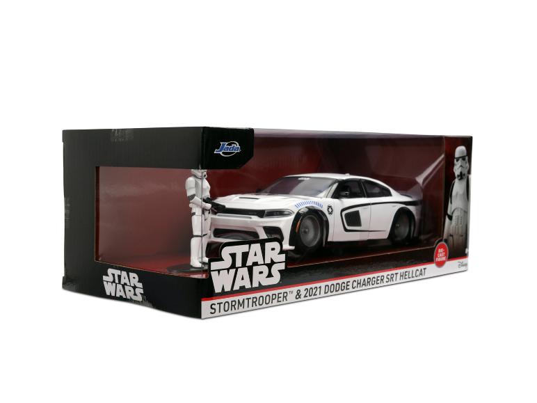 Star Wars Stormtrooper und 2021 Dodge Charger SRT Hellcat Die-Cast Figurenset