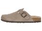 Beiger Wildleder-Clog mit Metallschnalle und Korksohle