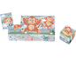 Kinder-Blockpuzzle mit Affen, einem Elefanten und einer Raupe.