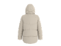 Beige Steppjacke mit Kapuze, Rückansicht