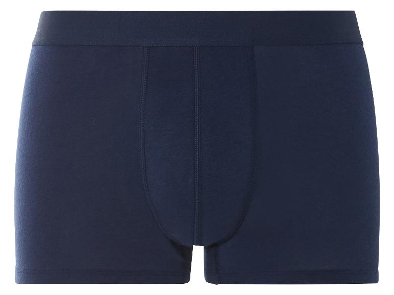 Dunkelblaue Boxershorts.