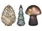 LIVARNO home winterliche LED-Glasdeko: Tannenzapfen, Tannenbaum und Pilz.
