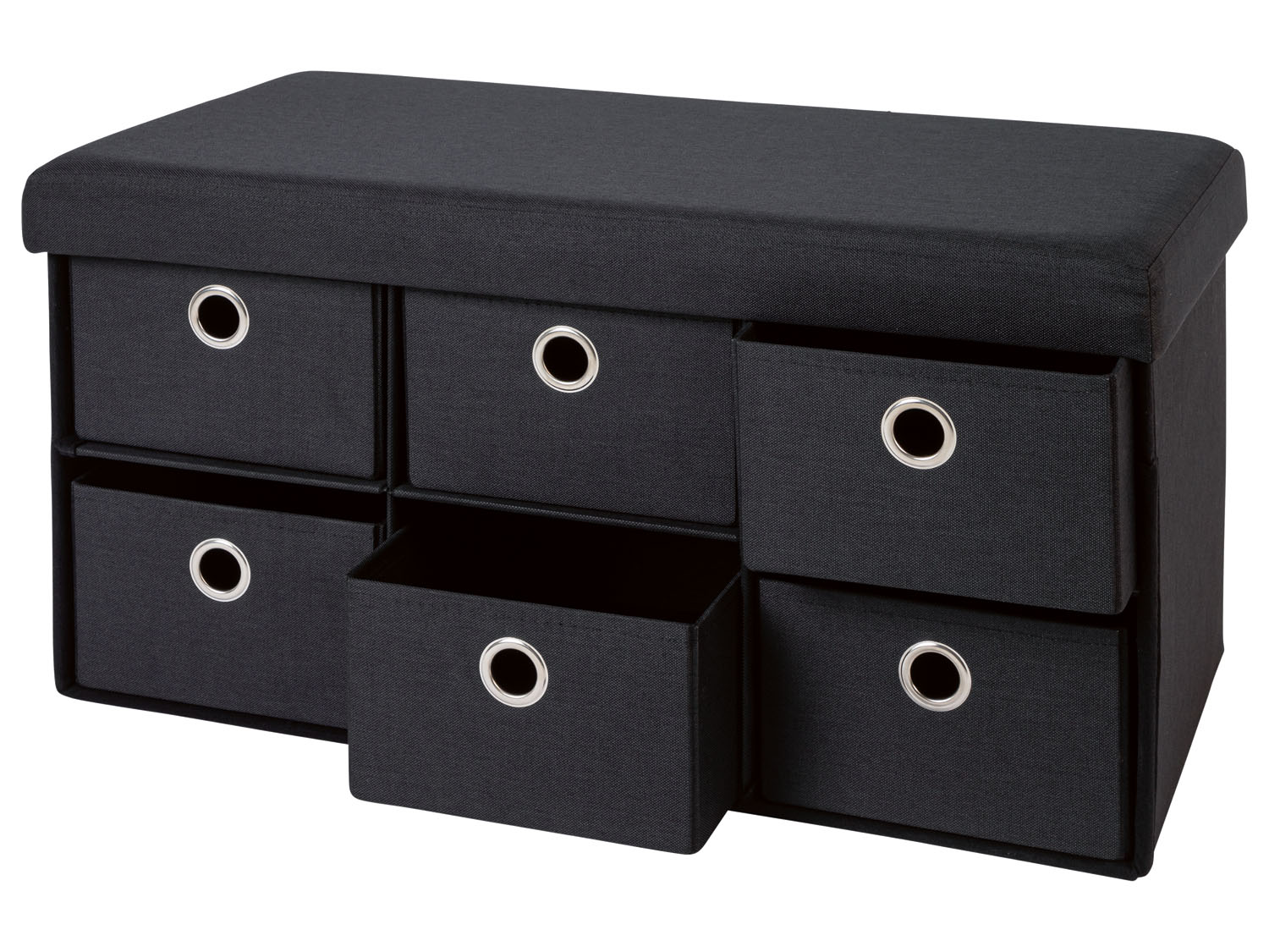 Thumbnail - LIVARNO home Sitztruhe faltbar mit 6 Fächern (Anthrazit)