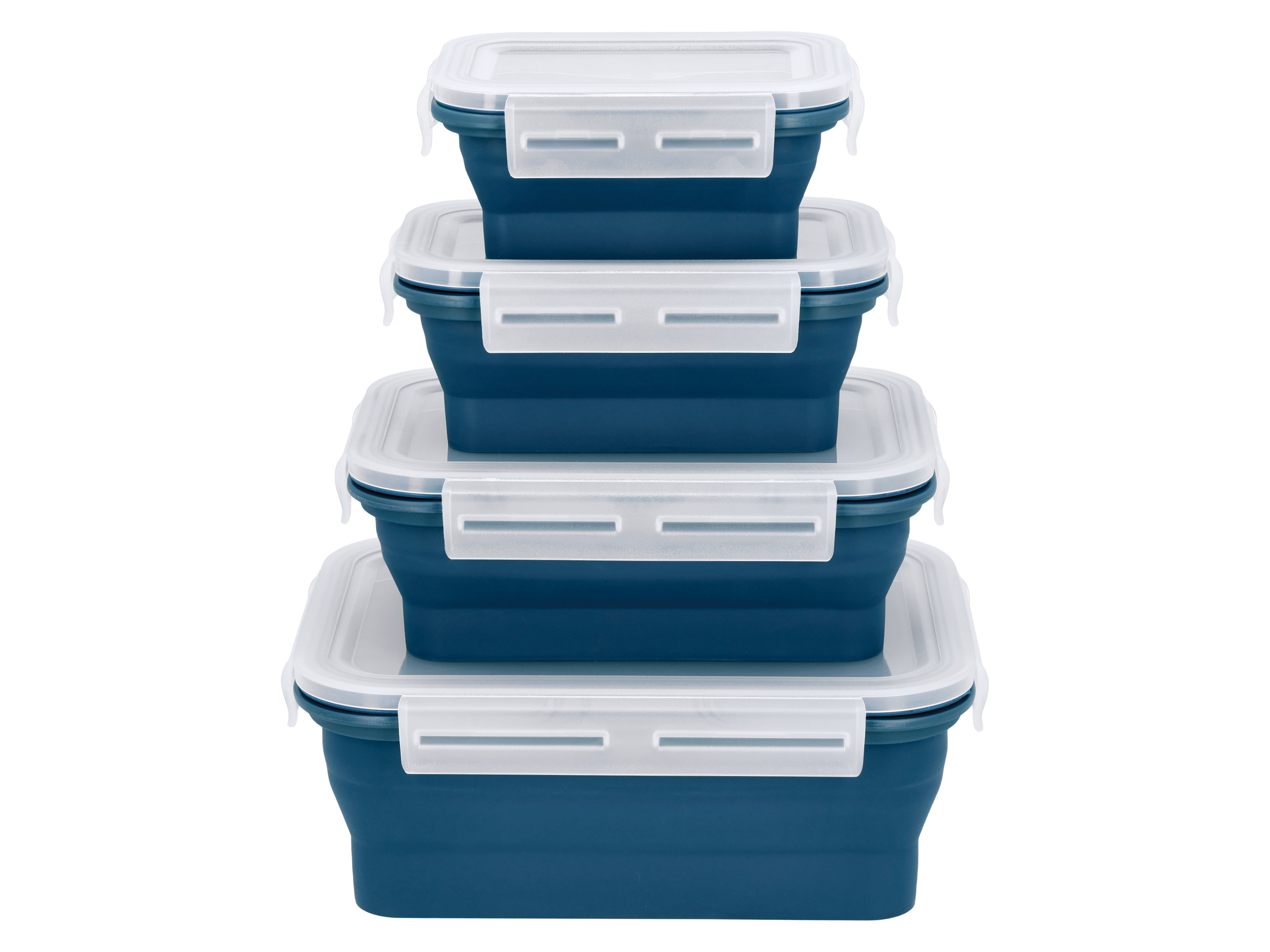 SILVERCREST® Frischhaltedosen-Sets mit Klickverschluss Silikon (Rechteck 4tlg.)