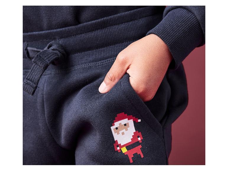 Dunkelblaue Jogginghose mit Weihnachtsmann-Print.