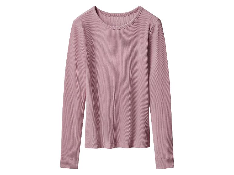 Geripptes rosa Langarm-T-Shirt
