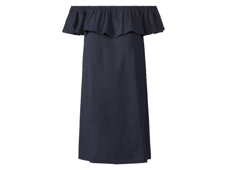 Gehe zu Vollbildansicht: esmara® Damen Kleid mit Carmenausschnitt, reine Baumwolle - Bild 4