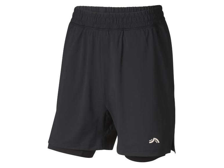 Schwarze Trainingsshorts mit elastischem Bund und Logo.