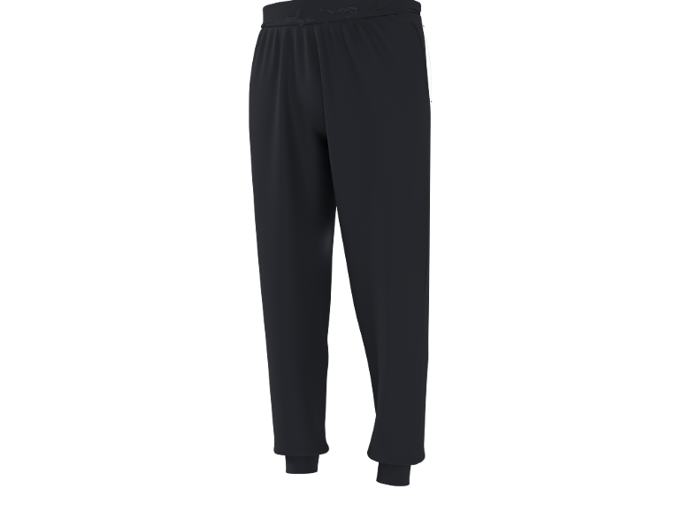 Schwarze Jogginghose für Herren, mit Kordelzug in der Taille und Bündchen an den Knöcheln.