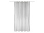 Ein weißer Duschvorhang mit einem strukturierten Design.