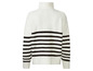 Weißer Pullover mit schwarzen Streifen