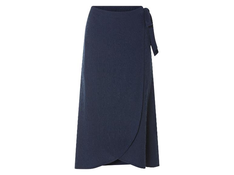 Dunkelblauer Wickelrock, lang.