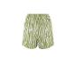 Damen-Shorts mit grün-weißem Zebramuster.