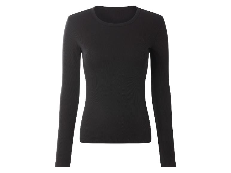 Schwarzes geripptes Langarmshirt