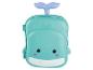 Blaues Wal-förmiges Kinderspielzeug-Wasserpistole mit lila Schwanzflosse.