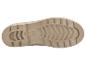 Beige Stiefelsohle mit robustem Traktionsmuster.